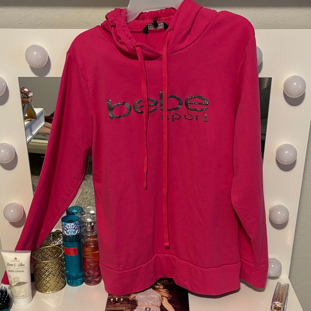Large Bebe Fuchsia Hoodie with Logo